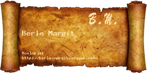 Berle Margit névjegykártya